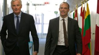 Michel Barnier and Dominic Raab