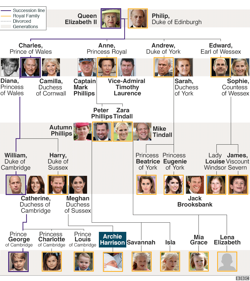 Royal Family tree and line of succession BBC News