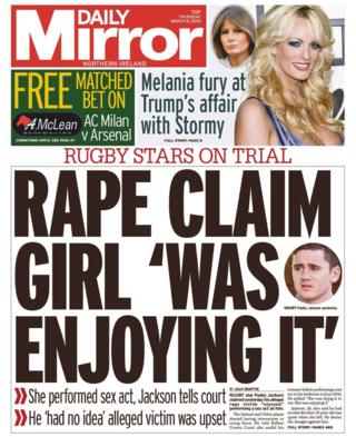 front page of the Daily Mirror Thursday 8 March 2018