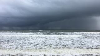 Stormy shoreline in Brora, near Sutherland.