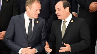Avrupa Konseyi Başkanı Donald Tusk ve Mısır Devlet Başkanı Abdül Fetih El Sisi