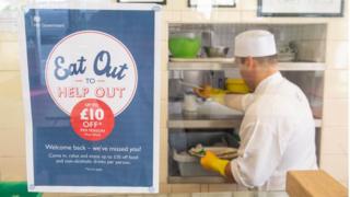 Eat out to help out sign in window