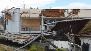 Damage to home from Typhoon Jongdari.