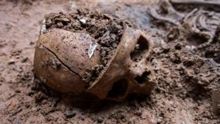 Restos de un fallecido en la Guerra Civil