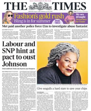 Front page of the Times