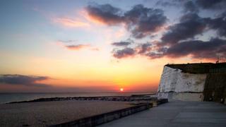 Sunset over cliffs near Saltdean