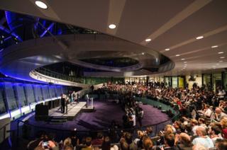 Sadiq Khan of the Labour Party makes an acceptance speech as the new mayor of London at City Hall