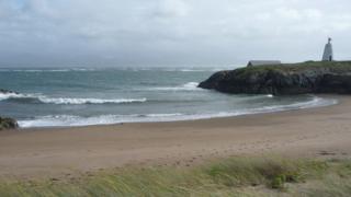 The rescue took place near Llanddwyn Island