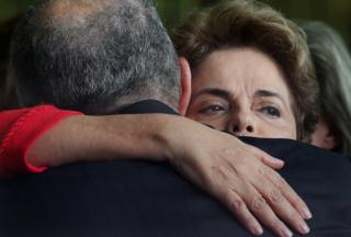 La ya expresidenta de Brasil Dilma Rousseff tras la destitución.