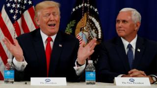 Donald Trump na Mike Pence Bedminster, New Jersey, on 10 August 2017