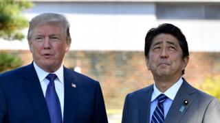 Donald Trump, presidente de EE.UU. y Shinzo Abe, primer ministro de Japón.