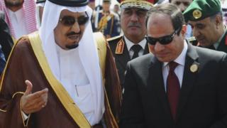 الرئيس المصري عبد الفتاح السيسي والملك السعودي سلمان بن عبد العزيز