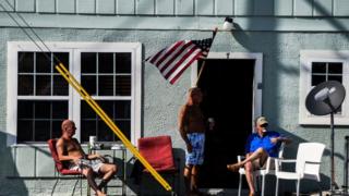 Men sitting outside in Georgia