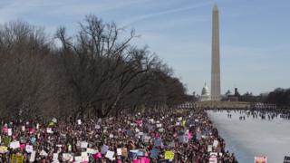 Marcha de Mujeres en Washington ante el Capitolio.