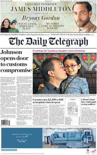 Front page of the Daily Telegraph on 12 October 2019