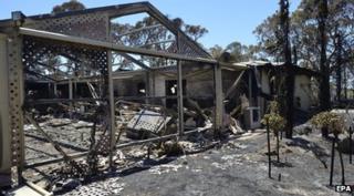 House burnt by bushfires