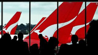 Boarding gate for Qantas flights