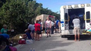mexique,mexico,accident,bus,touristes