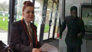 Alecia Moran and CCTV of man