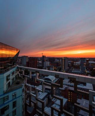 Sunset across Birmingham
