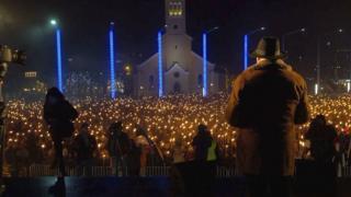 факельное шествие в Эстонии