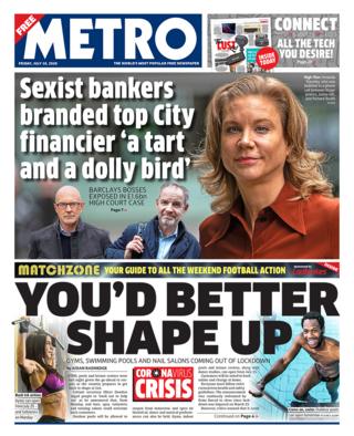 Metro front page