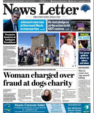 front page of the News Letter Friday 26 July 2019