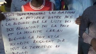 Abari mu myiyerekano basaba Onu gukura Uburundi ku rutonde rw'ibihugu bifise umutekano muke