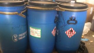 Containers labelled picric acid were found at the site