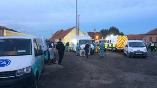 Police and RSPCA vehicles
