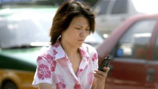 Lady using a mobile phone