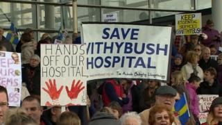 Withybush protestors at Senedd