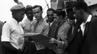 Pasajeros caribeños en el Empire Windrush