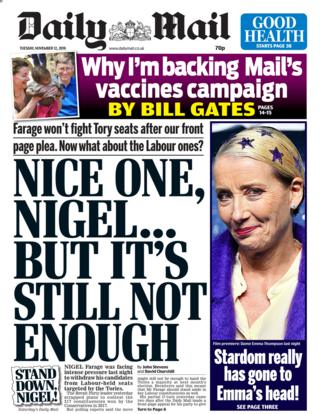 Daily Mail front page