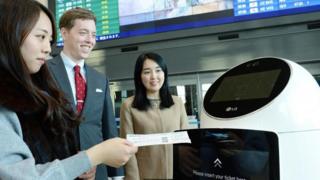 Robot guía en el Aeropuerto Internacional de Incheon, Corea del Sur