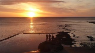 sunrise at Castle Beach in St Andrews