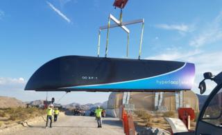 Pod o vagón. Foto: Virgin Hyperloop One.
