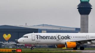 Thomas Cook plane at Manchester airport