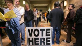 Americans line up to vote in Atlanta, Georgia.