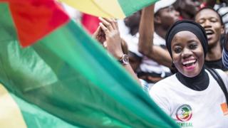 Des supporters sénégalais tout en sourire