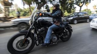 woman on a Harley