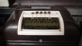 A vintage Bakelite radio