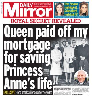 Daily Mirror front page