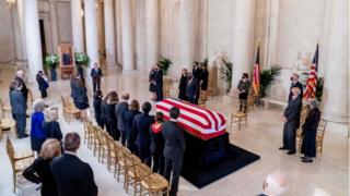 Ginsburg's casket in the Supreme Court