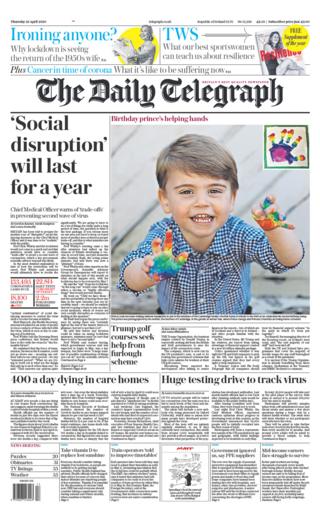 Daily Telegraph front page