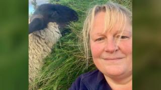 Melanie MacLean and her lamb