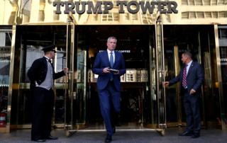 New York City Mayor Bill de Blasio at Trump Tower on 16 November 2016