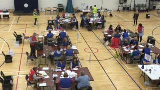 The count centre in Omagh, County Tyrone