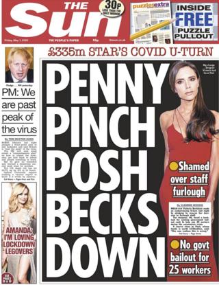 The Sun front page 1 May