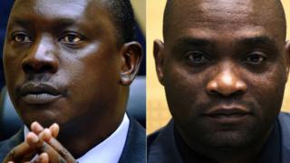 Congolese warlord Thomas Lubanga (L) and Germain Katanga, a Congolese National